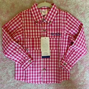 Prodoh NWT size 5 pink gingham fishing top